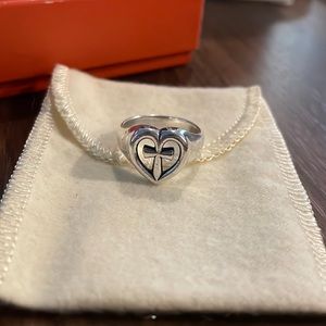 James Avery retired eternal love heart cross sterling silver ring, size 7